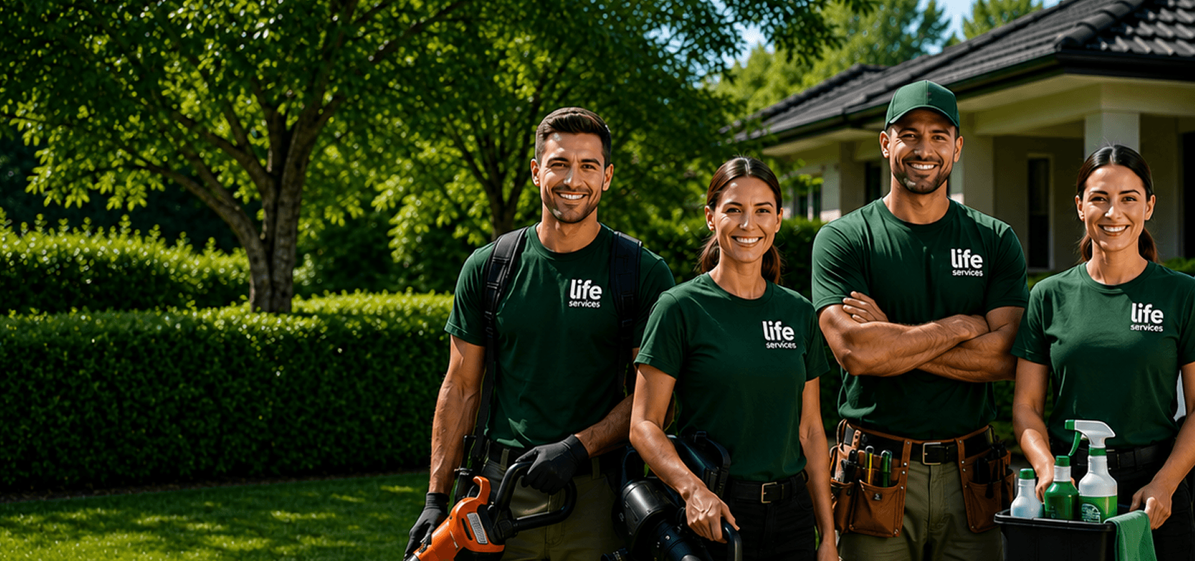 Lawn maintenance hero background